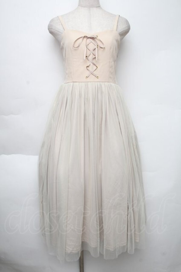 画像1: F&A / レースアップチュールキャミワンピース  キナリ S-25-12-02-034-LO-OP-HR-ZT173 (1)