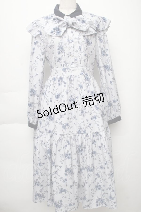 画像1: axes femme POETIQUE / トワルドジュイ風花柄ワンピース  サックス S-25-12-02-037-AX-OP-AS-ZS (1)