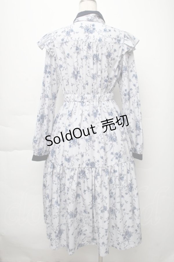 画像2: axes femme POETIQUE / トワルドジュイ風花柄ワンピース  サックス S-25-12-02-037-AX-OP-AS-ZS (2)