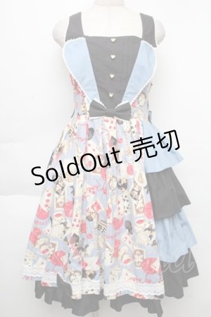 画像: metamorphose / Wonder Card Queen of Hearts ジャンパースカート  サックス S-25-12-02-038-ME-OP-HR-ZS