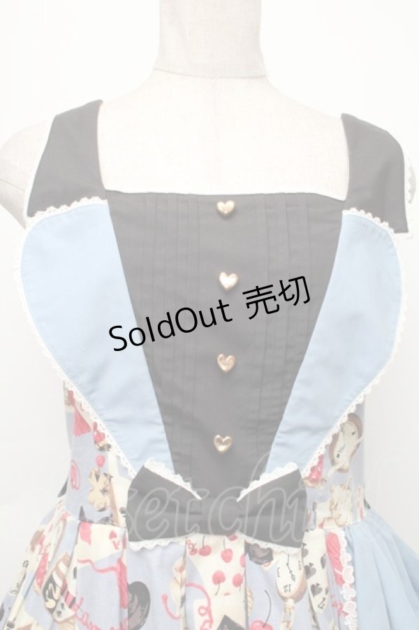 画像3: metamorphose / Wonder Card Queen of Hearts ジャンパースカート  サックス S-25-12-02-038-ME-OP-HR-ZS (3)