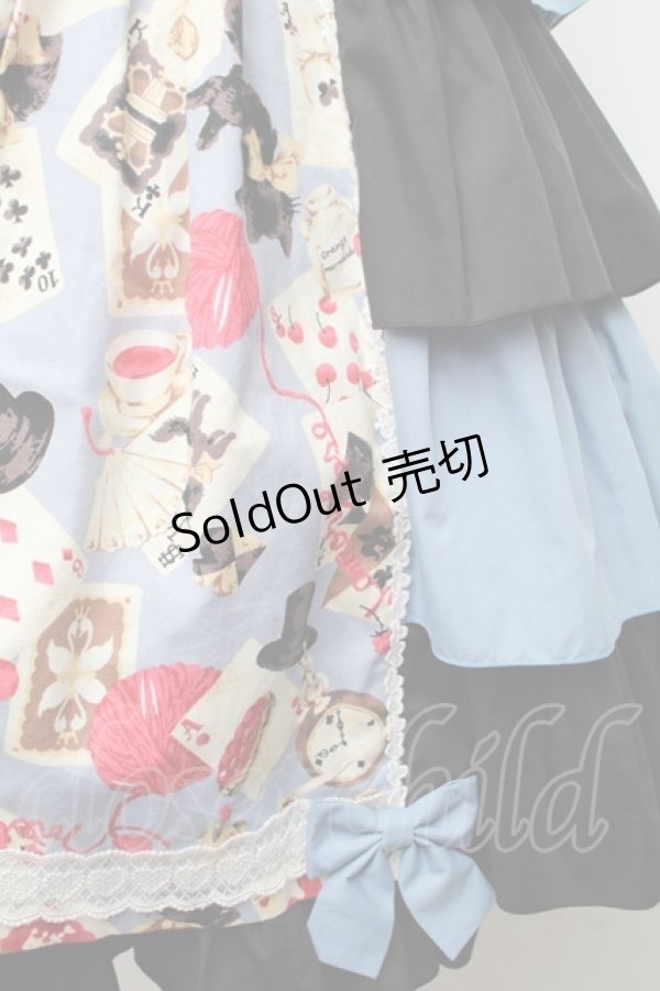 画像4: metamorphose / Wonder Card Queen of Hearts ジャンパースカート  サックス S-25-12-02-038-ME-OP-HR-ZS (4)