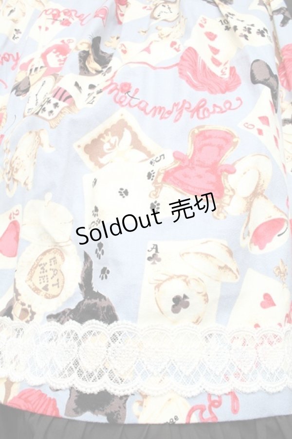 画像6: metamorphose / Wonder Card Queen of Hearts ジャンパースカート  サックス S-25-12-02-038-ME-OP-HR-ZS (6)