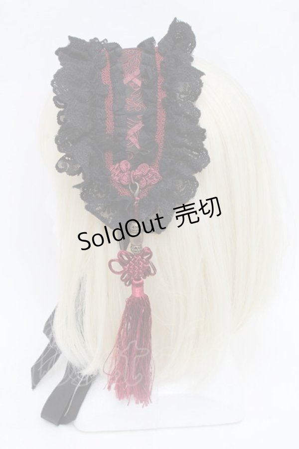 画像2: Ozz oneste / チャイナデザインタッセルヘッドドレス  黒×ボルドー S-25-12-02-005-OO-AC-HR-ZS (2)