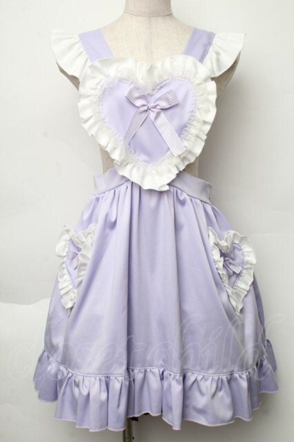 画像1: Nile Perch / ハートエプロンジャンパースカート  ラベンダー S-25-12-02-041-LO-OP-HR-ZS (1)