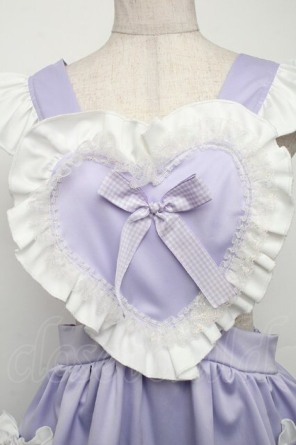 画像3: Nile Perch / ハートエプロンジャンパースカート  ラベンダー S-25-12-02-041-LO-OP-HR-ZS (3)