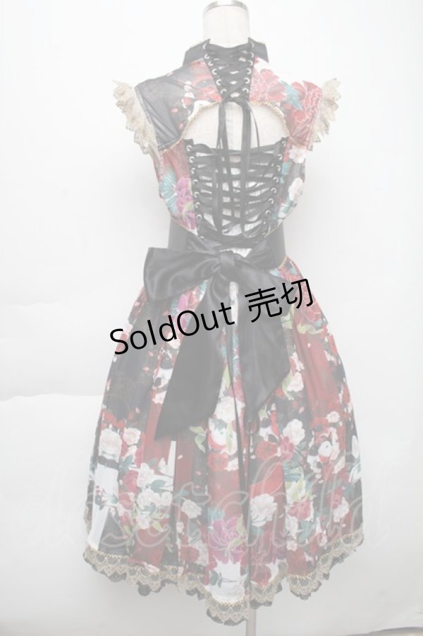 画像2: Triple fortune / 狛猫チャイナワンピース  黒×赤 S-25-12-02-048-EL-OP-HR-ZS (2)