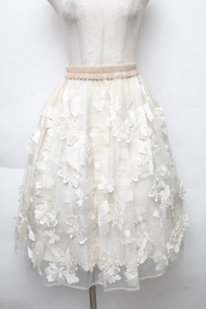 画像: LOLITA / 花デザインオーガンジースカート  キナリ S-25-12-02-051-LO-SK-HR-ZS