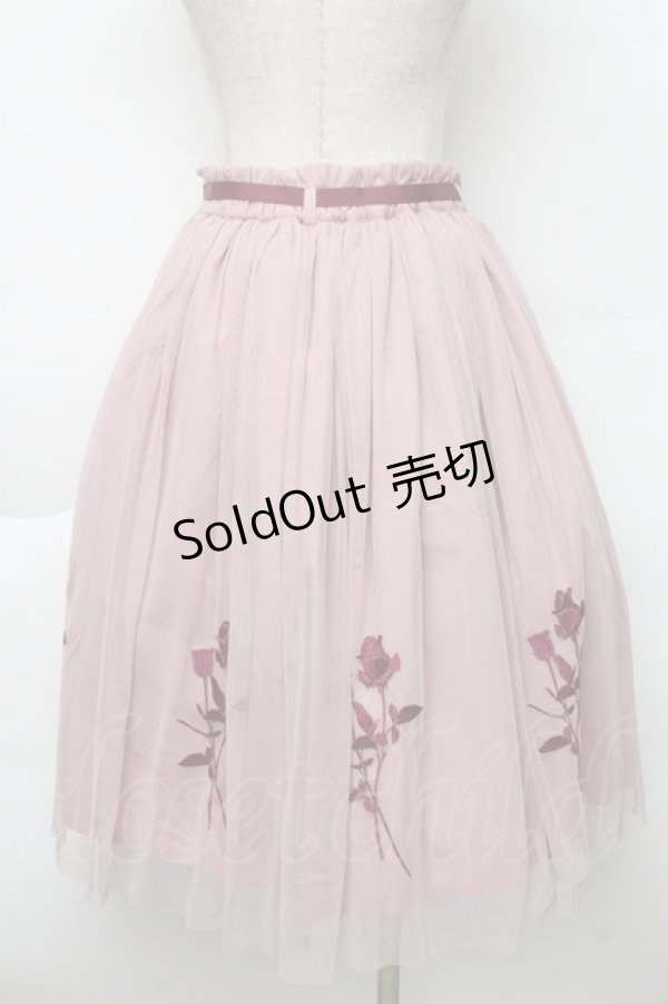 画像2: an another angelus / ローズ刺繍チュールスカート  ピンクS-25-12-02-053-CA-SK-HR-ZT587 (2)