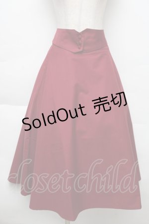 画像: F&A / コルセットベルト2wayフレアースカート  ワイン S-25-12-02-055-LO-SK-HR-ZS