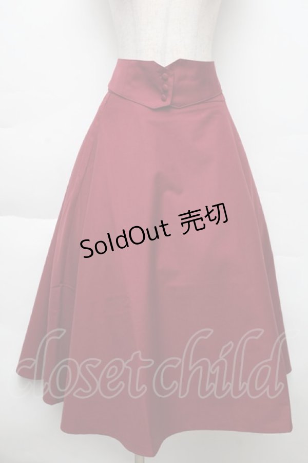 画像1: F&A / コルセットベルト2wayフレアースカート  ワイン S-25-12-02-055-LO-SK-HR-ZS (1)