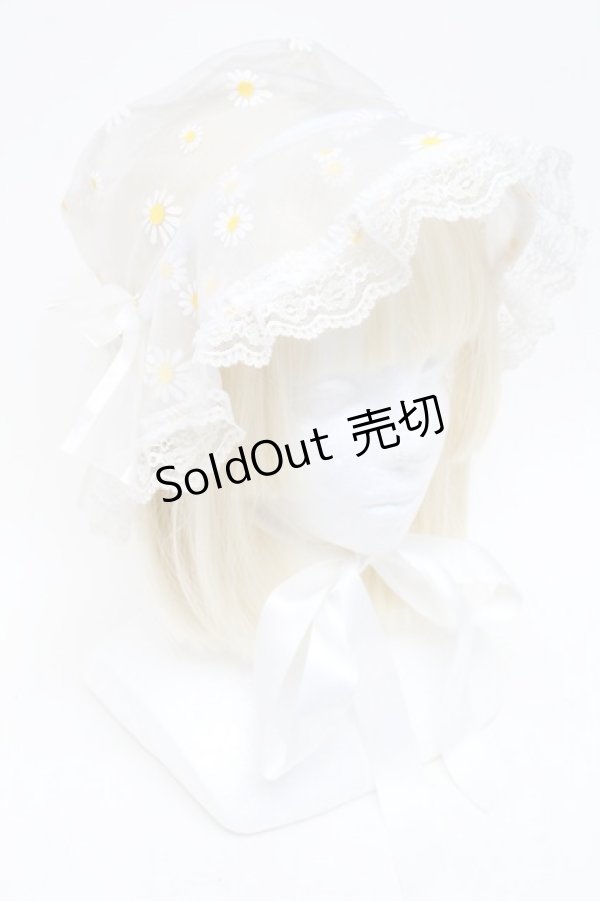 画像1: Nile Perch / マーガレットチュールハット  白 S-25-12-02-007-LO-AC-HR-ZS (1)