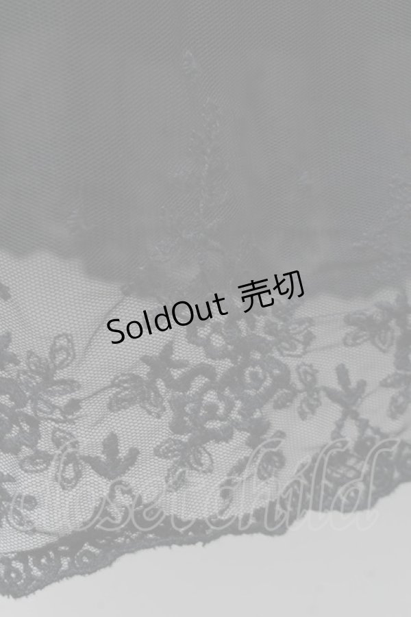 画像3: F&A / 裾刺繍チュールスカート  黒 S-25-12-02-059-LO-SK-HR-ZS (3)