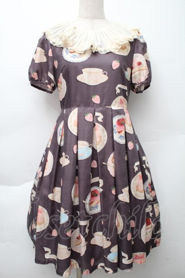 画像1: Leur Getter / Strawberry Party袖付ワンピース  ダークグレー S-25-12-02-060-LU-OP-HR-ZS (1)