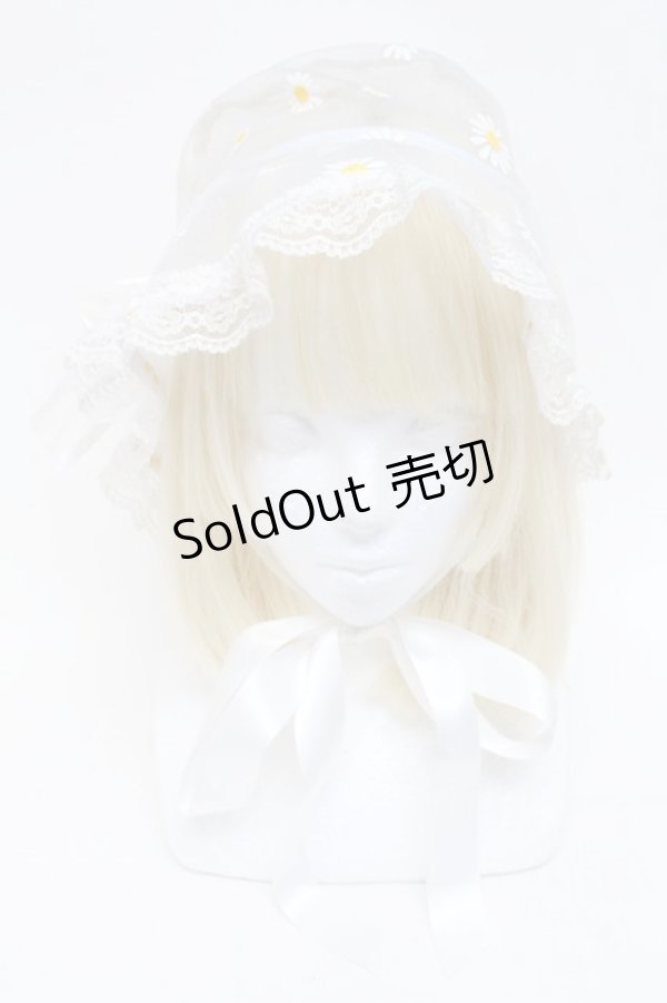 画像2: Nile Perch / マーガレットチュールハット  白 S-25-12-02-007-LO-AC-HR-ZS (2)