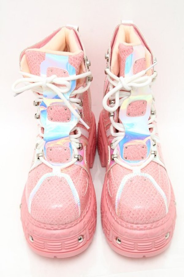 画像2: ANTHONY WANG / 厚底スニーカー 25.5 ピンク S-25-12-02-016-PU-SH-HR-ZS (2)