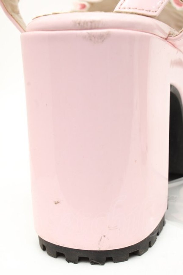 画像9: DearMyLove / ハートビジューダブルリボンサンダル 25 ピンク S-25-12-02-018-EL-SH-HR-ZS (9)