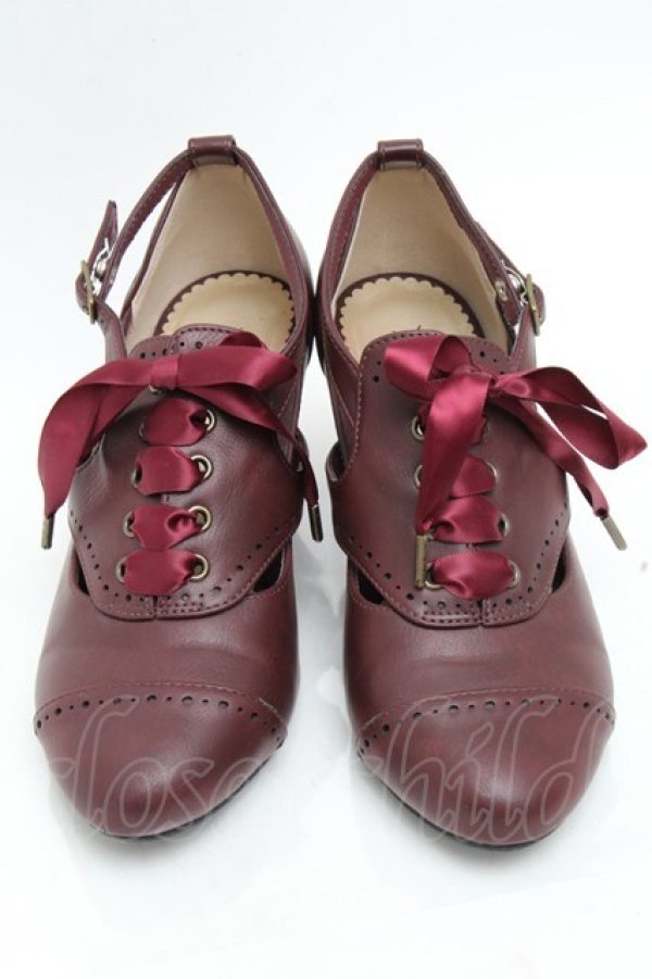 画像2: ALICE and the PIRATES / クラシカルコンビパンプス  ボルドー S-25-12-02-021-PA-SH-HR-ZS (2)