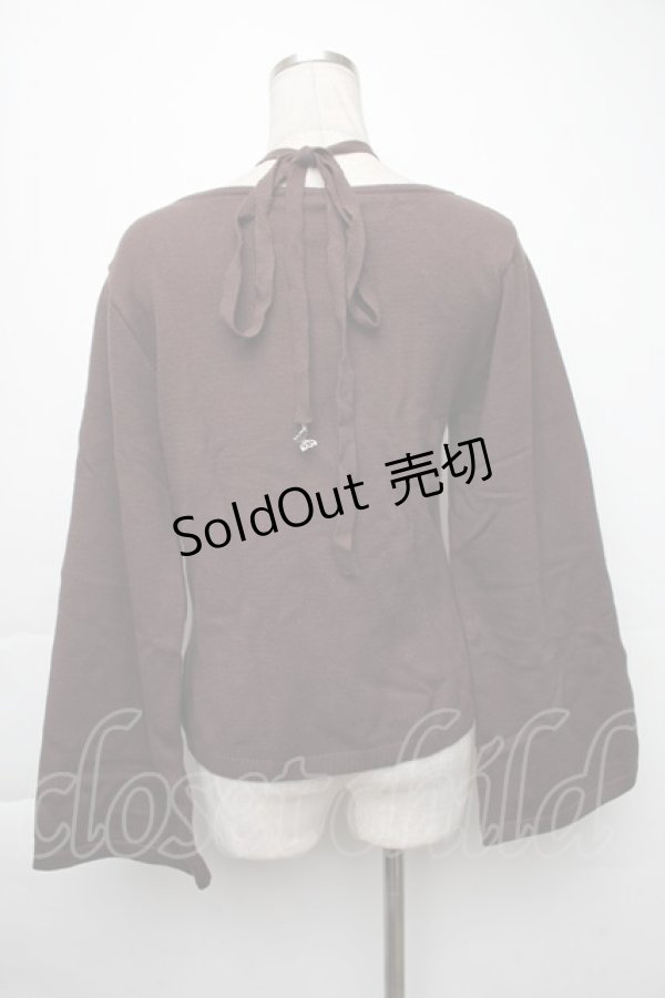 画像2: axes femme / チョーカー風ストラップニット  ブラウン S-25-12-02-024-AX-TO-AS-ZS (2)