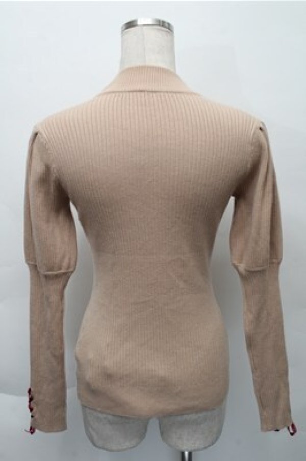 画像2: F i.n.t / 袖口レースアップリブニットプルオーバー  ベージュ S-25-12-04-035-CA-TO-HR-ZS (2)