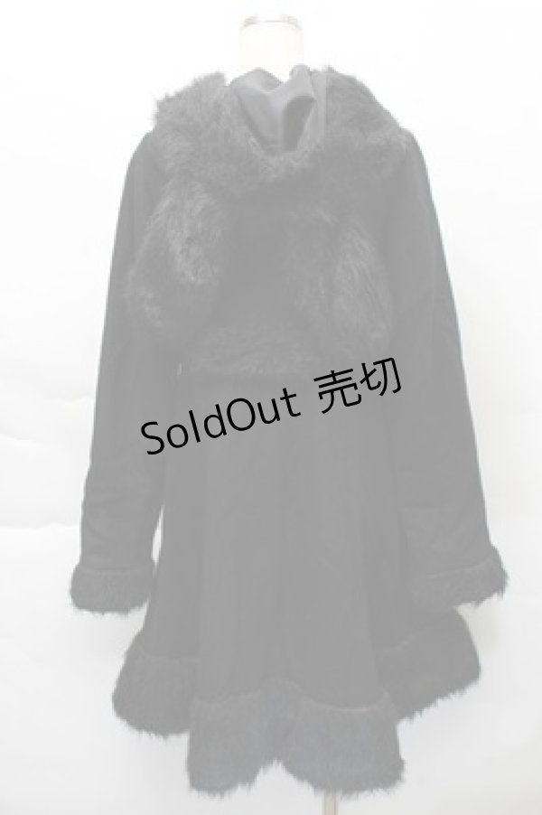 画像2: PUTUMAYO / うさ耳コート  黒 S-25-12-04-043-PT-CO-AS-ZS (2)