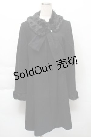 画像: Jane Marple / ファー襟つきコート  黒 S-25-12-04-044-JM-CO-HR-ZS