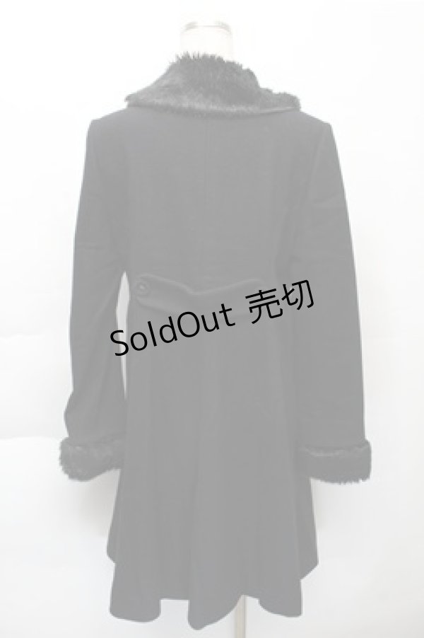 画像2: Jane Marple / ファー襟つきコート  黒 S-25-12-04-044-JM-CO-HR-ZS (2)