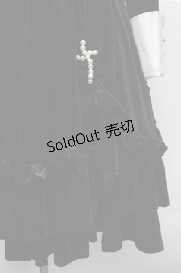 画像4: 中国ロリータ / 別珍シスターワンピース  黒 S-25-12-04-046-LO-OP-HR-ZS (4)