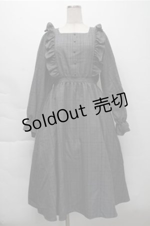 画像: m petit by misako / チェック長袖ワンピース  グレー S-25-12-04-047-LO-OP-HR-ZS