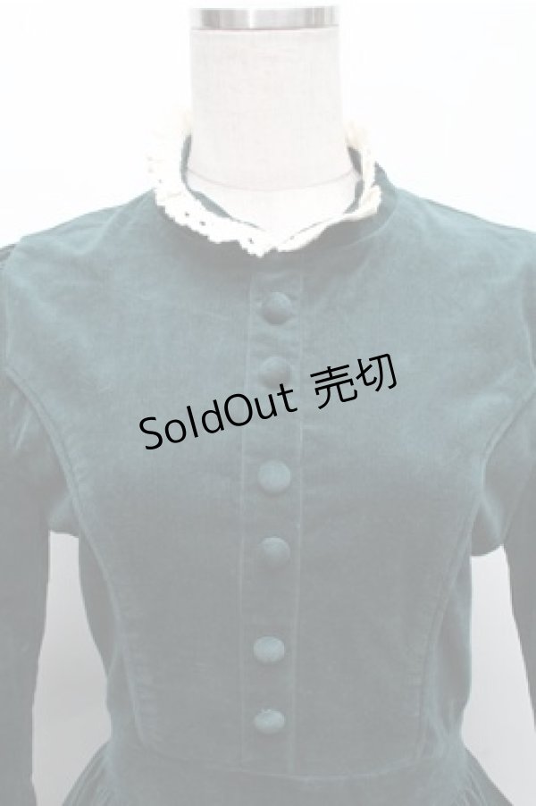 画像3: 中国ロリータ / 別珍レースワンピース  グリーン S-25-12-04-048-LO-OP-HR-ZS (3)