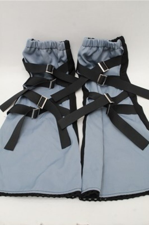 画像1: PUNK / バイカラーレッグカバー  黒ｘブルー S-25-12-04-007-PU-ZA-HR-ZS (1)