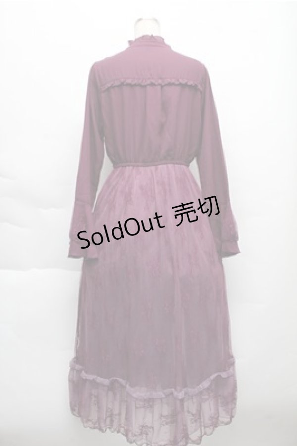 画像2: axes femme / レース切り替えヨークワンピース  パープル S-25-12-04-049-AX-OP-HR-ZS (2)