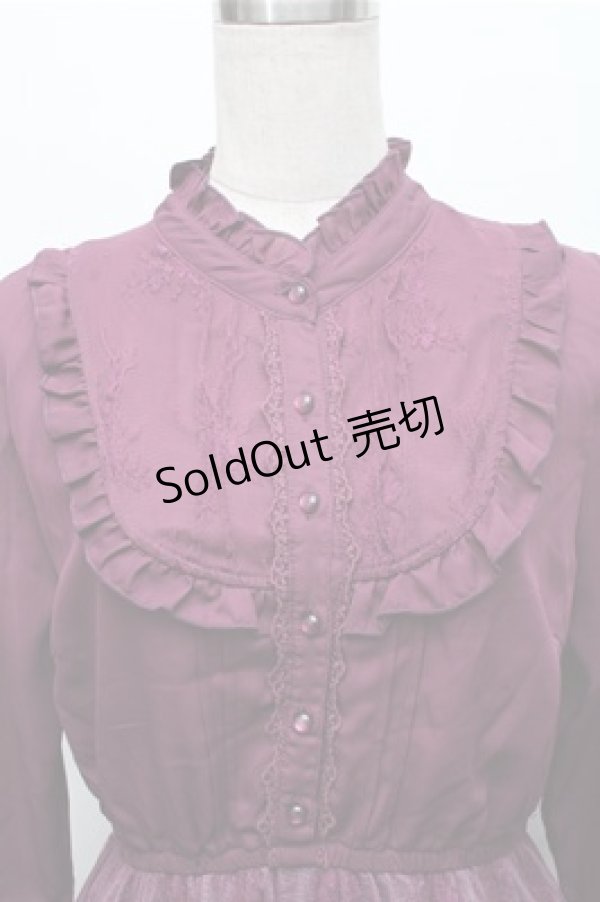 画像4: axes femme / レース切り替えヨークワンピース  パープル S-25-12-04-049-AX-OP-HR-ZS (4)