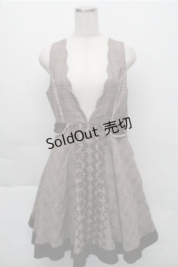 画像1: axes femme / グレンチェックジャンドレ  ブラウン S-25-12-04-053-AX-OP-HR-ZS (1)