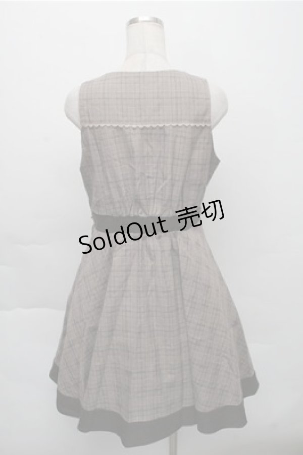 画像2: axes femme / グレンチェックジャンドレ  ブラウン S-25-12-04-053-AX-OP-HR-ZS (2)