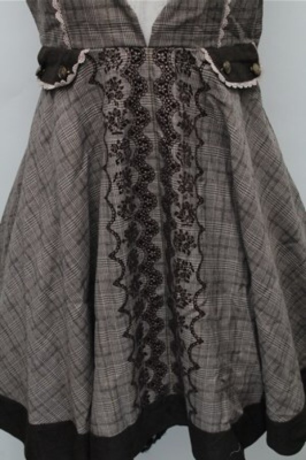 画像3: axes femme / グレンチェックジャンドレ  ブラウン S-25-12-04-053-AX-OP-HR-ZS (3)