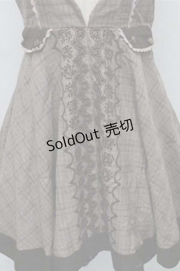 画像3: axes femme / グレンチェックジャンドレ  ブラウン S-25-12-04-053-AX-OP-HR-ZS (3)