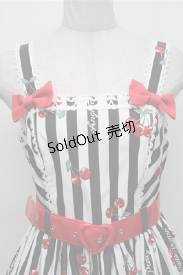 画像3: Angelic Pretty / Cherry Stampジャンパースカート  黒ｘ白 S-25-12-04-055-AP-OP-AS-ZS (3)