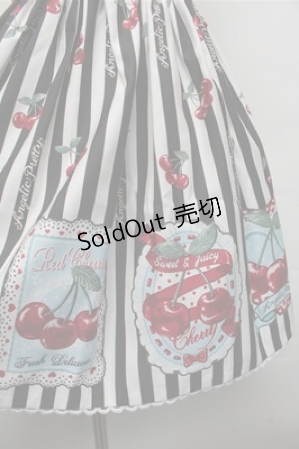 画像4: Angelic Pretty / Cherry Stampジャンパースカート  黒ｘ白 S-25-12-04-055-AP-OP-AS-ZS (4)