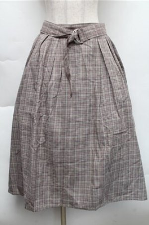 画像: axes femme / チェックスカート  ブラウン S-25-12-04-060-AX-SK-HR-ZS