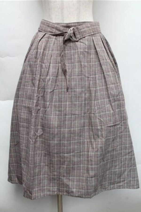 画像1: axes femme / チェックスカート  ブラウン S-25-12-04-060-AX-SK-HR-ZS (1)