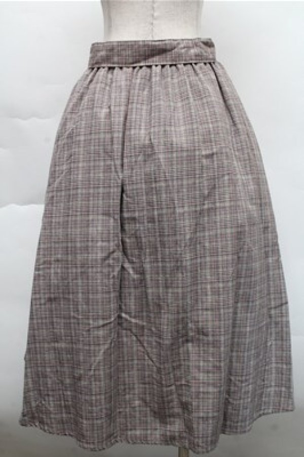 画像2: axes femme / チェックスカート  ブラウン S-25-12-04-060-AX-SK-HR-ZS (2)