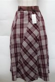 画像1: axes femme / チェックパッチワークスカート  ワイン S-25-12-04-062-AX-OP-HR-ZS (1)