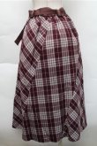 画像2: axes femme / チェックパッチワークスカート  ワイン S-25-12-04-062-AX-OP-HR-ZS (2)