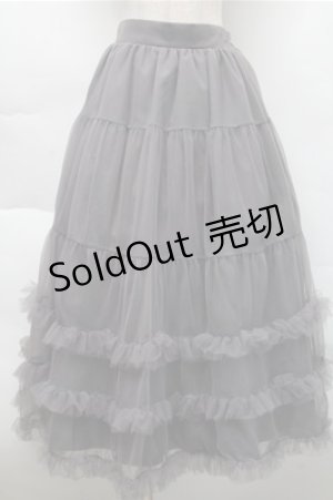 画像: evelyn / ギャザーティアードスカート  グレー S-25-12-04-063-LO-SK-HR-ZS