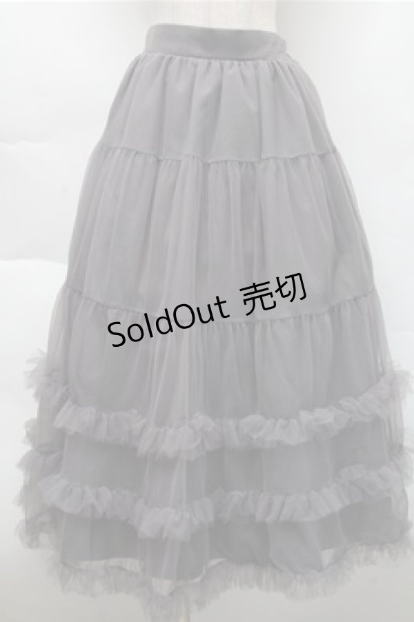 画像1: evelyn / ギャザーティアードスカート  グレー S-25-12-04-063-LO-SK-HR-ZS (1)