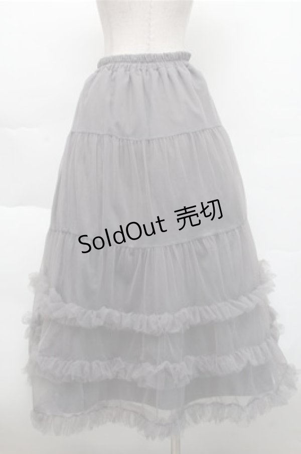 画像2: evelyn / ギャザーティアードスカート  グレー S-25-12-04-063-LO-SK-HR-ZS (2)