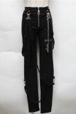 画像1: KILL STAR / チェーン付きストレッチスキニーパンツ XS 黒 S-25-12-04-065-SL-PA-HR-ZS (1)
