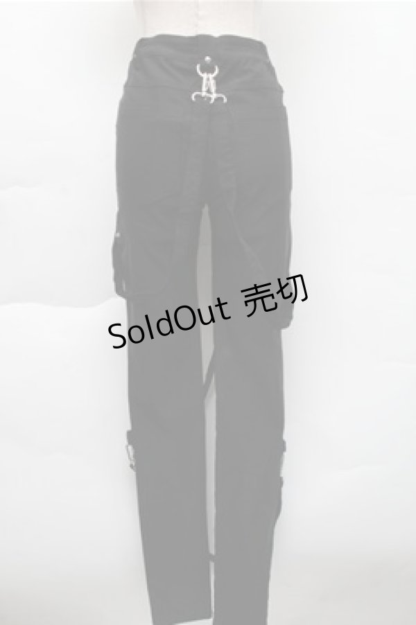 画像2: KILL STAR / チェーン付きストレッチスキニーパンツ XS 黒 S-25-12-04-065-SL-PA-HR-ZS (2)