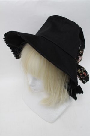 画像: axes femme / BackフリルUVハット  黒 S-25-12-04-011-AX-CO-HR-ZS